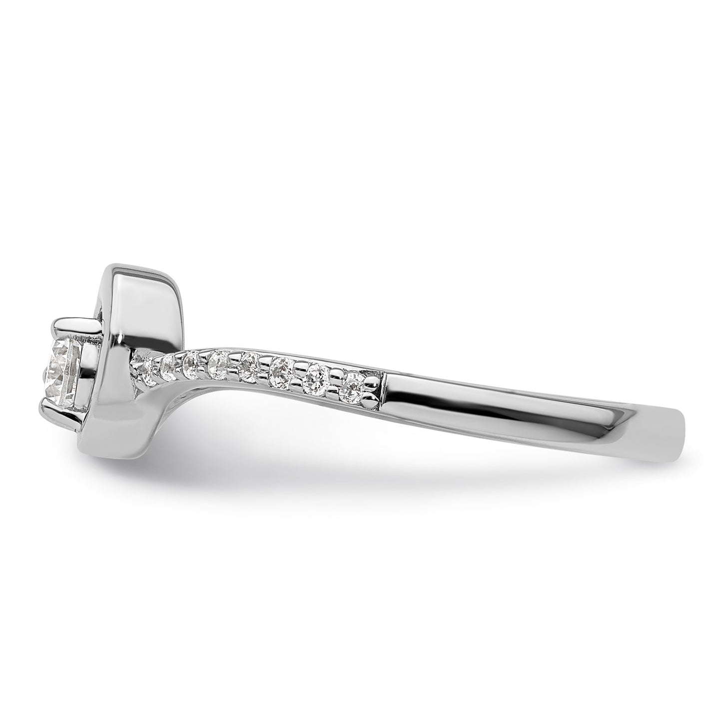 DG 10k White Gold Diamond Promise Ring