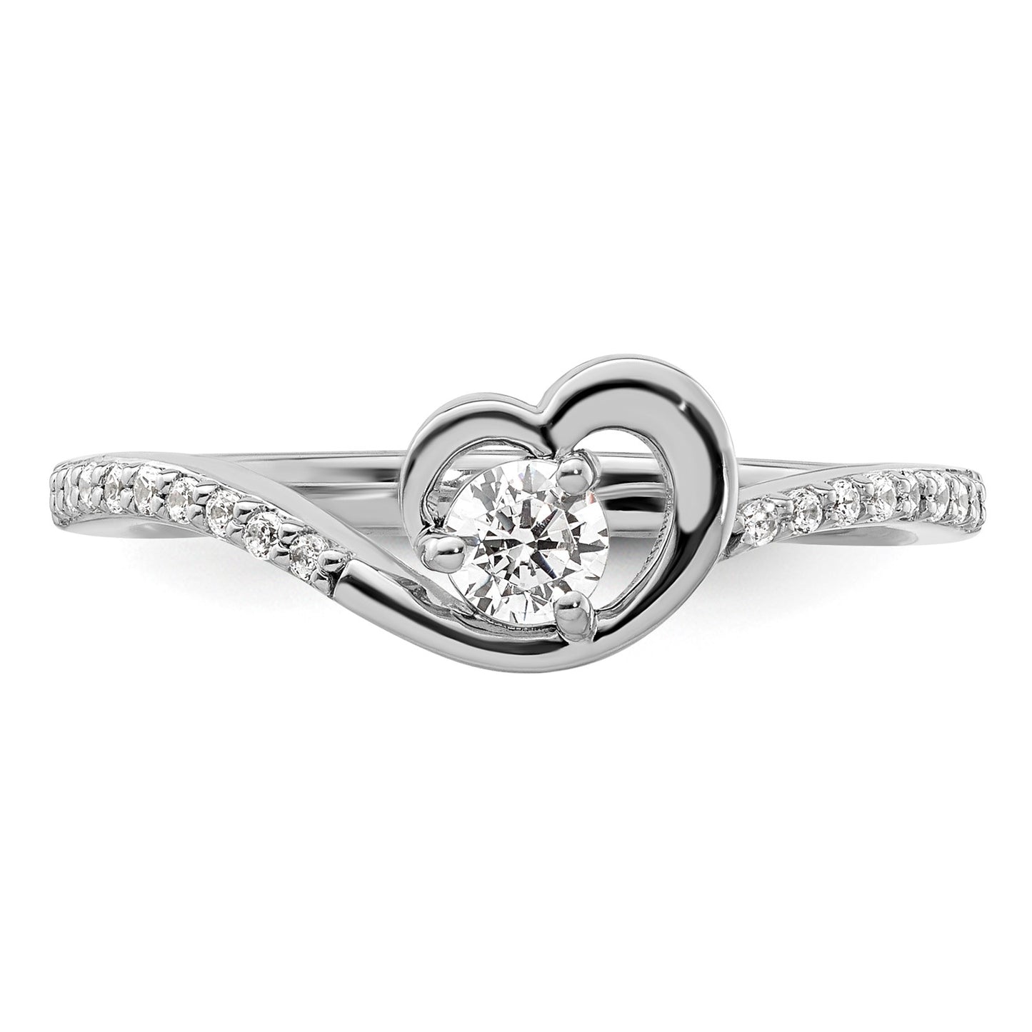 DG 10k White Gold Diamond Promise Ring