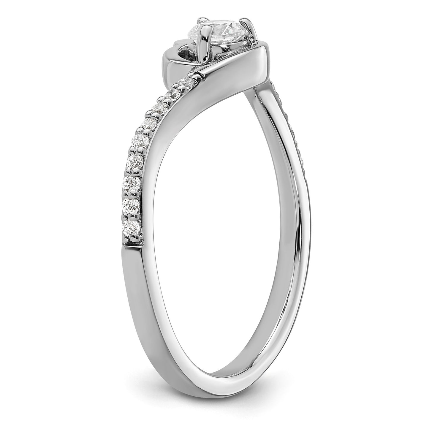 DG 10k White Gold Diamond Promise Ring
