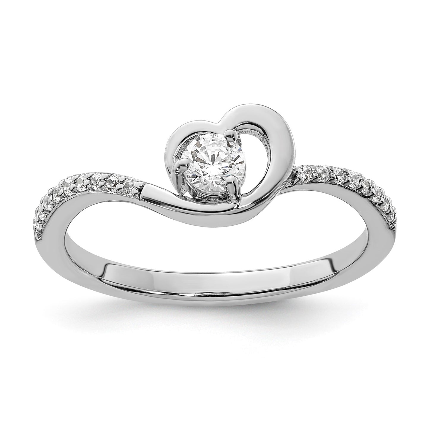 DG 10k White Gold Diamond Promise Ring