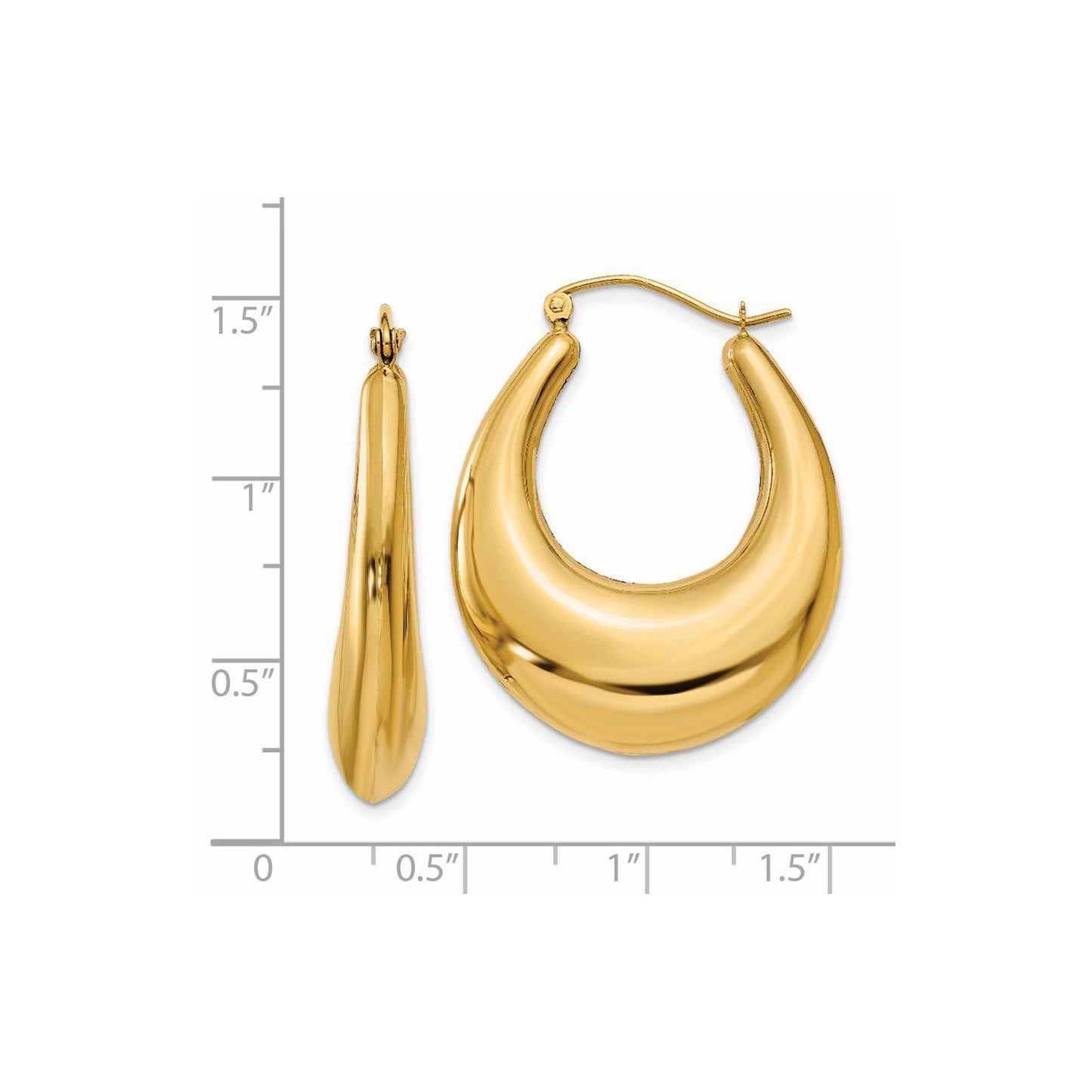 14k Polished Hoop Earrings