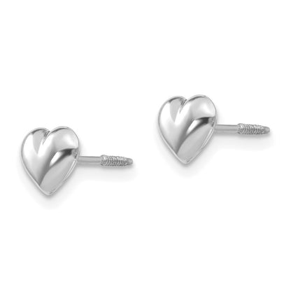 GE 14k Madi K White Gold Puff Heart Post Earrings