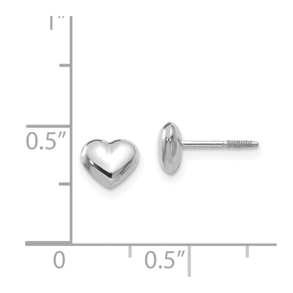 GE 14k Madi K White Gold Puff Heart Post Earrings
