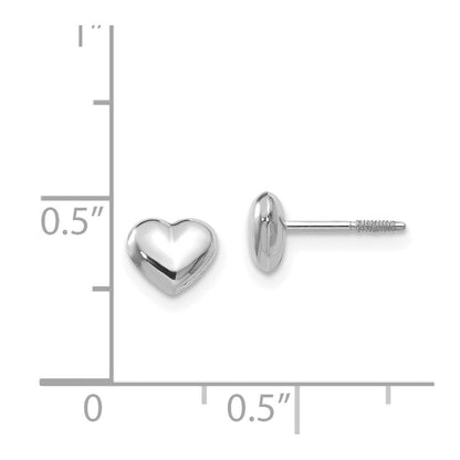 GE 14k Madi K White Gold Puff Heart Post Earrings