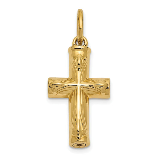 14K Cross Ash Holder Pendant | 14K Yellow Gold | Sentimental Expressions