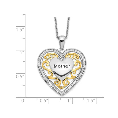 Mother | Rhodium Plated Sterling Silver | Sentimental Expressions