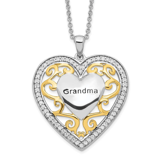 Grandma | Rhodium Plated Sterling Silver | Sentimental Expressions