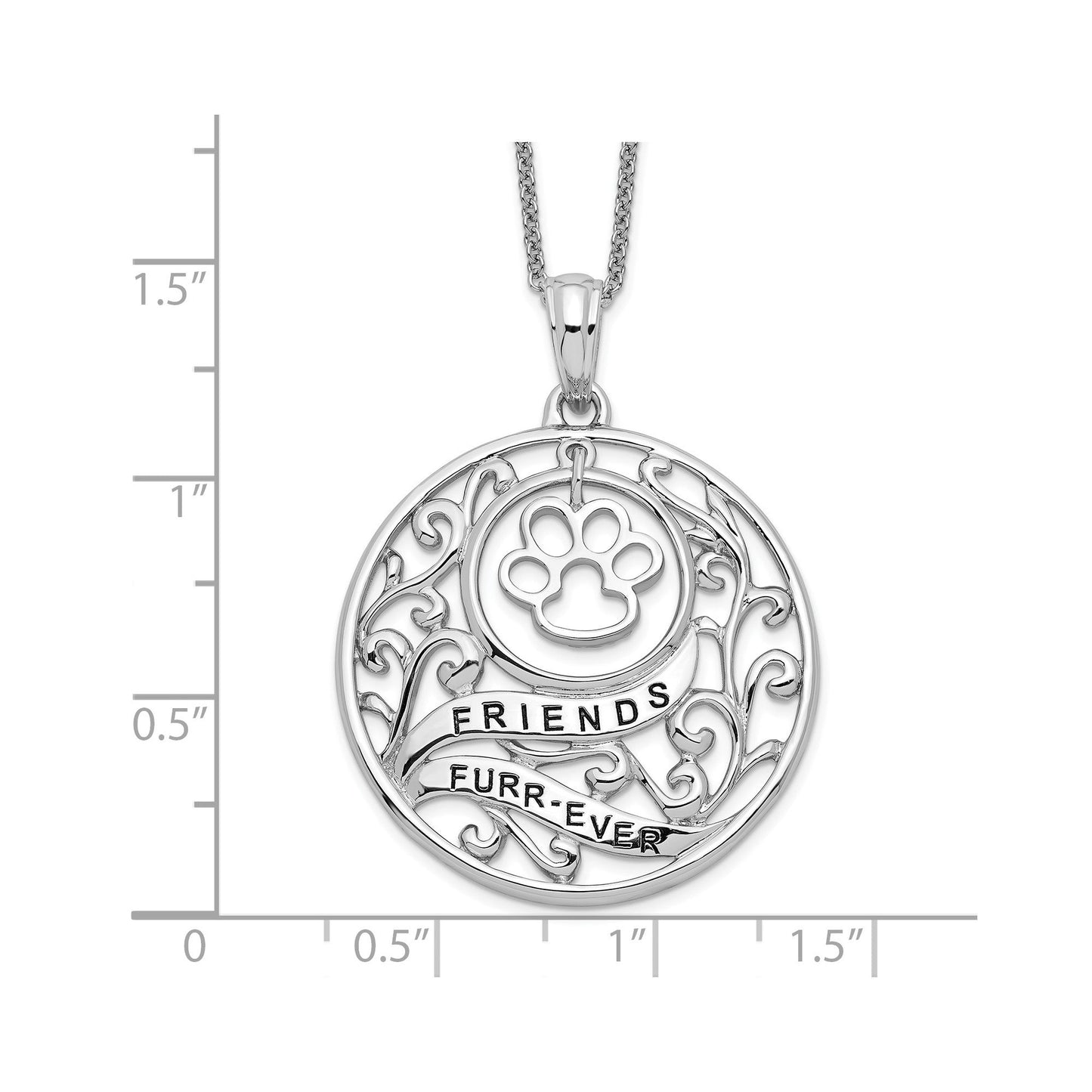 SE Animal Friends-Dog | Rhodium Plated Sterling Silver | Sentimental Expressions