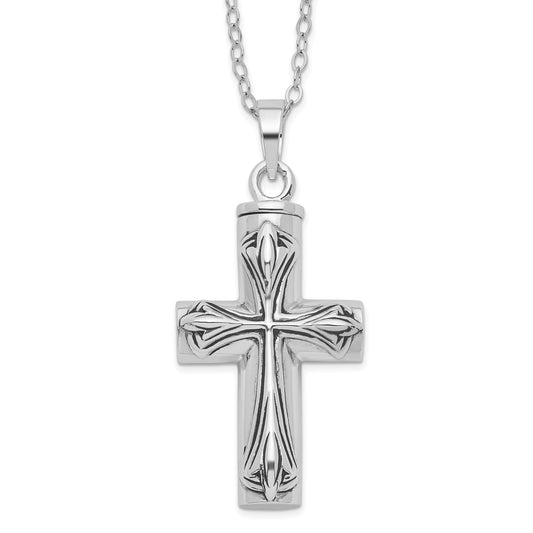 Cross Ash Holder | Rhodium Plated Sterling Silver | Sentimental Expressions