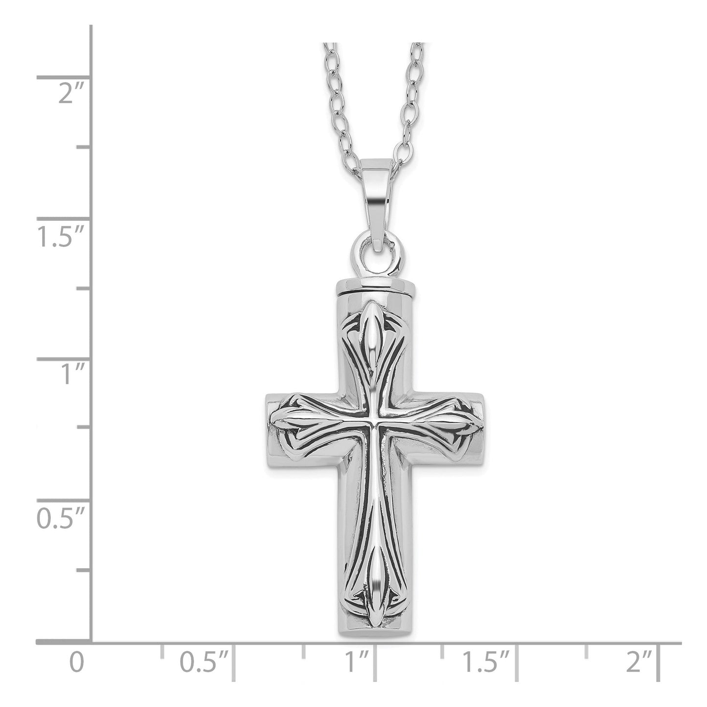 Cross Ash Holder | Rhodium Plated Sterling Silver | Sentimental Expressions