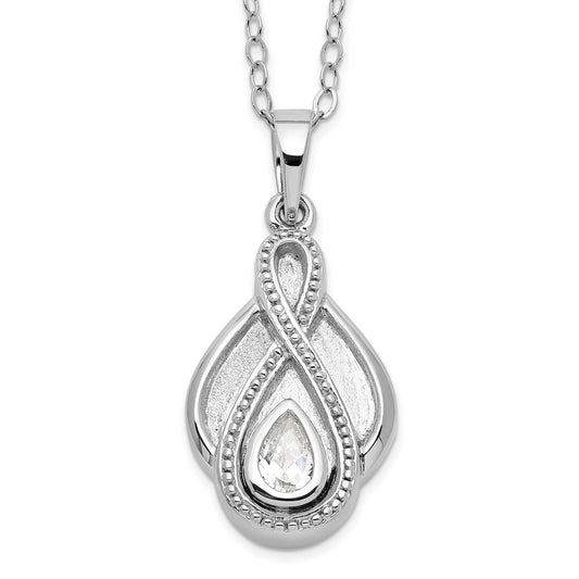 Tear Of Strength Ash Holder | Rhodium Plated Sterling Silver | Sentimental Expressions