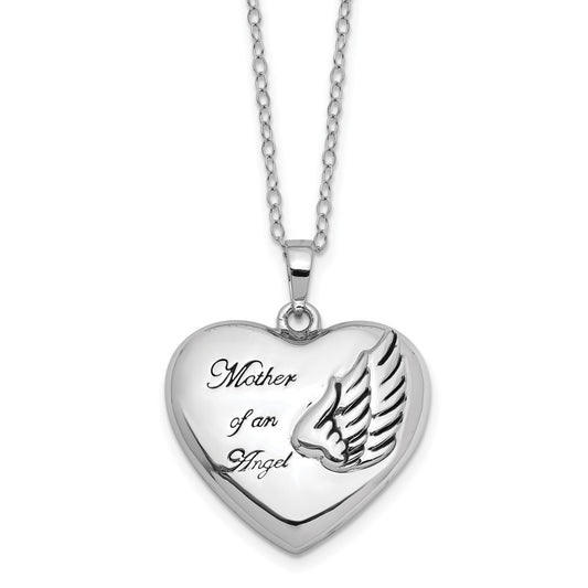 Mother of an Angel Heart Ash Holder | Rhodium Plated Sterling Silver | Sentimental Expressions