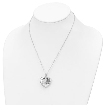 Mother of an Angel Heart Ash Holder | Rhodium Plated Sterling Silver | Sentimental Expressions