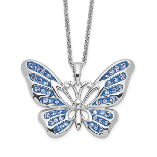 Never Give Up Butterfly | Rhodium Plated Sterling Silver | Sentimental Expressions