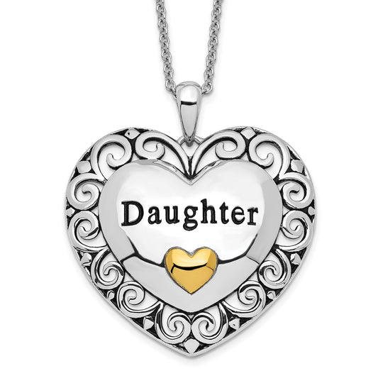 Daughter | Rhodium Plated Sterling Silver | Sentimental Expressions