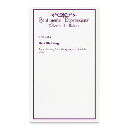 SE Be A Blessing | Rhodium Plated Sterling Silver | Sentimental Expressions