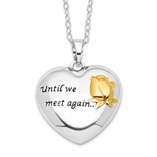 Until We Meet Again Heart Ash Holder | Rhodium Plated Sterling Silver | Sentimental Expressions