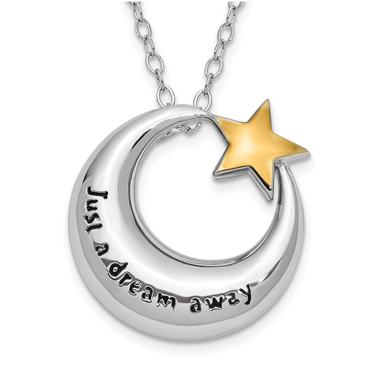 Just A Dream Away Moon | Rhodium Plated Sterling Silver | Sentimental Expressions