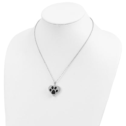 Paw In Heart Ash Holder | Rhodium Plated Sterling Silver | Sentimental Expressions