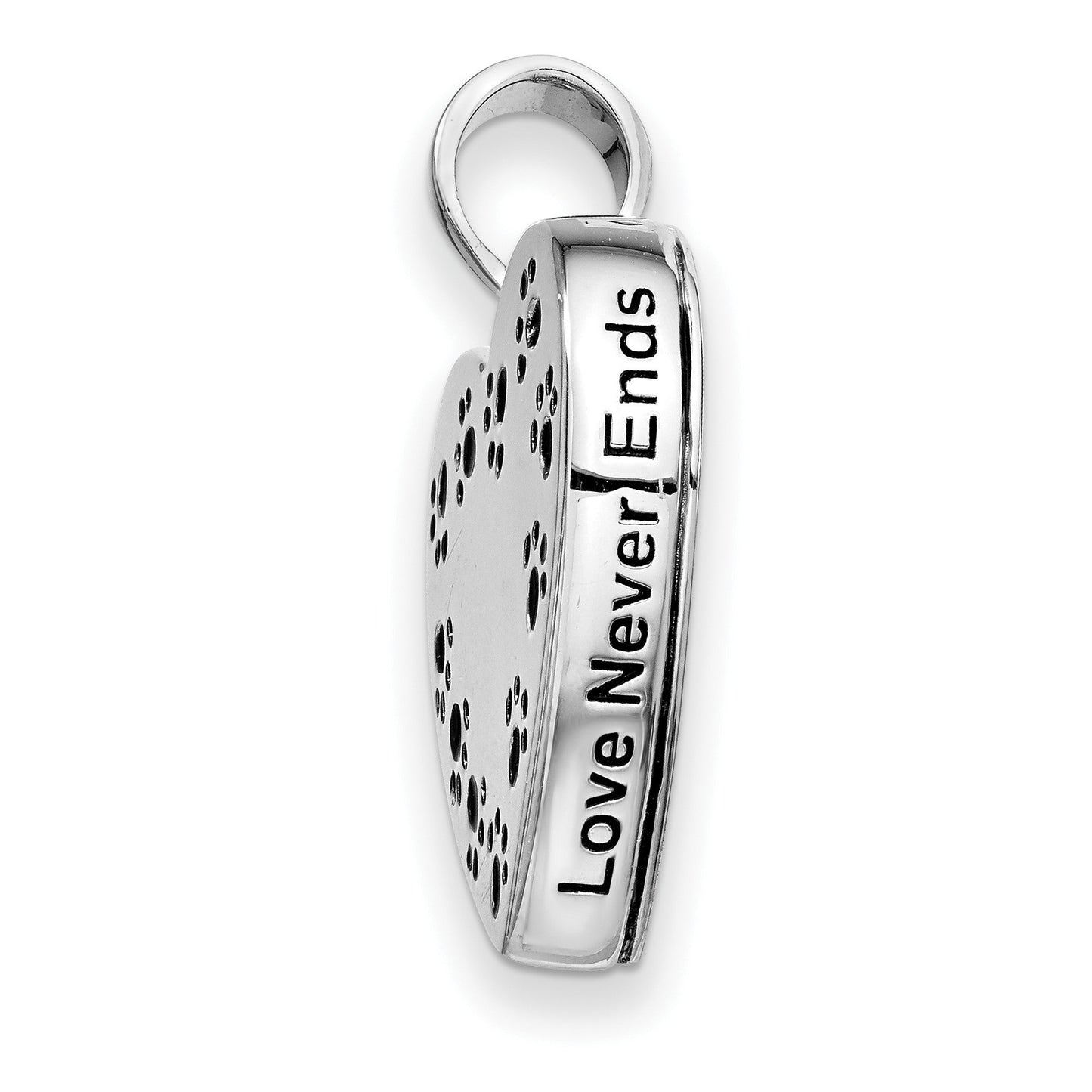 Love Never Ends Pet Ash Holder | Rhodium Plated Sterling Silver | Sentimental Expressions