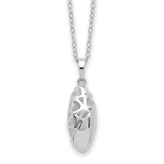 Scrolled Hearts Ash Holder | Rhodium Plated Sterling Silver | Sentimental Expressions