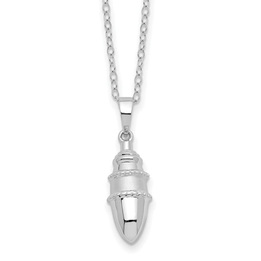 Beaded Bulb Shaped Ash Holder | Rhodium Plated Sterling Silver | Sentimental Expressions