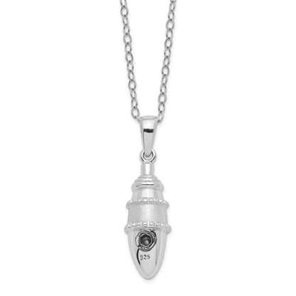 SE Beaded Bulb Shaped Ash Holder | Rhodium Plated Sterling Silver | Sentimental Expressions