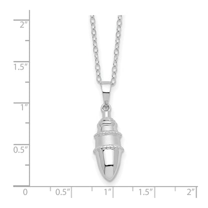 SE Beaded Bulb Shaped Ash Holder | Rhodium Plated Sterling Silver | Sentimental Expressions