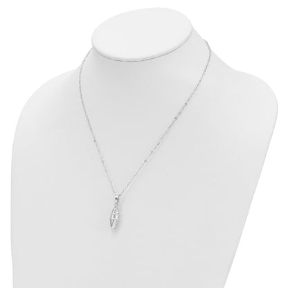 SE Beaded Bulb Shaped Ash Holder | Rhodium Plated Sterling Silver | Sentimental Expressions