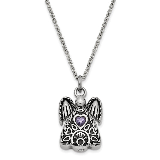 Angel Birthstone Ash Holder (February) | Stainless Steel | Sentimental Expressions