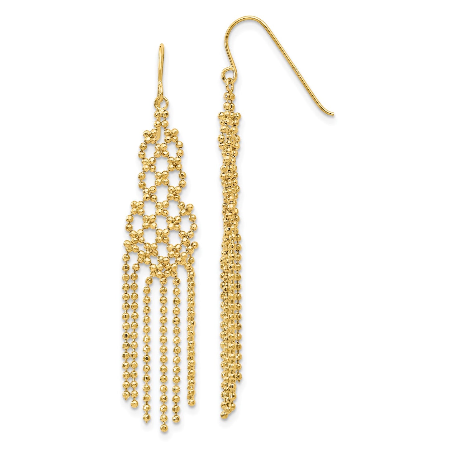 14K Bead Chain Earrings