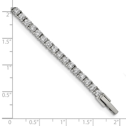 Chisel Stainless Steel Polished CZ 7.5 inch Tennis Bracelet