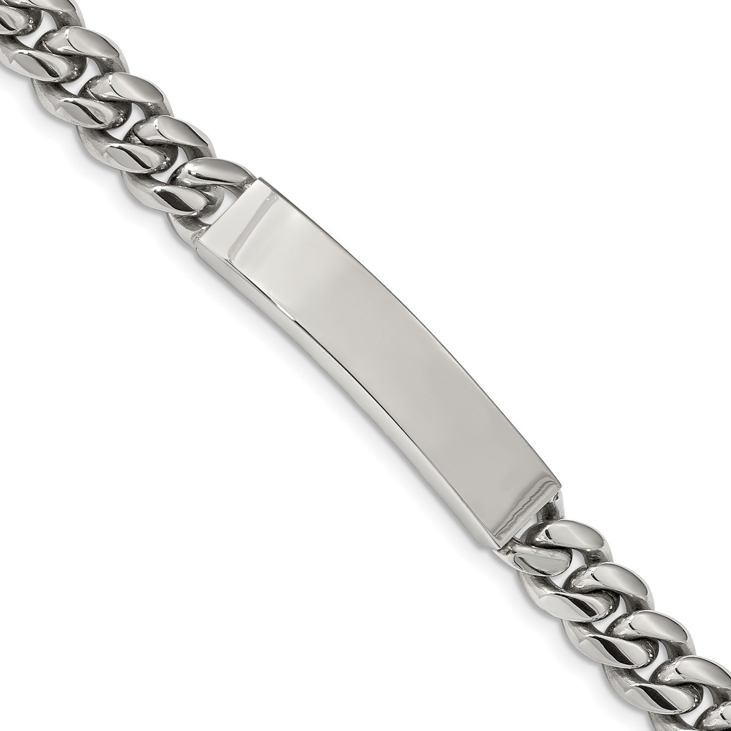 Chisel Stainless Steel Polished Curb Chain 8.25 inch ID Bracelet