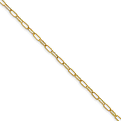 Chisel Stainless Steel Polished Yellow IP-plated Elongated Open Link Paperclip 6.5 inch Bracelet with 1 inch Extension