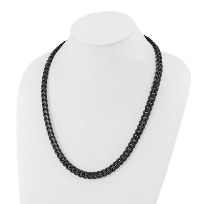 Chisel Stainless Steel Brushed Black IP-plated 10mm 24 inch Curb Necklace