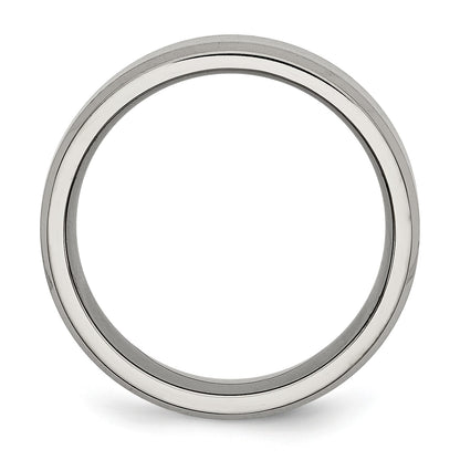 Chisel Titanium Brushed and Polished 8mm Beveled Edge Band