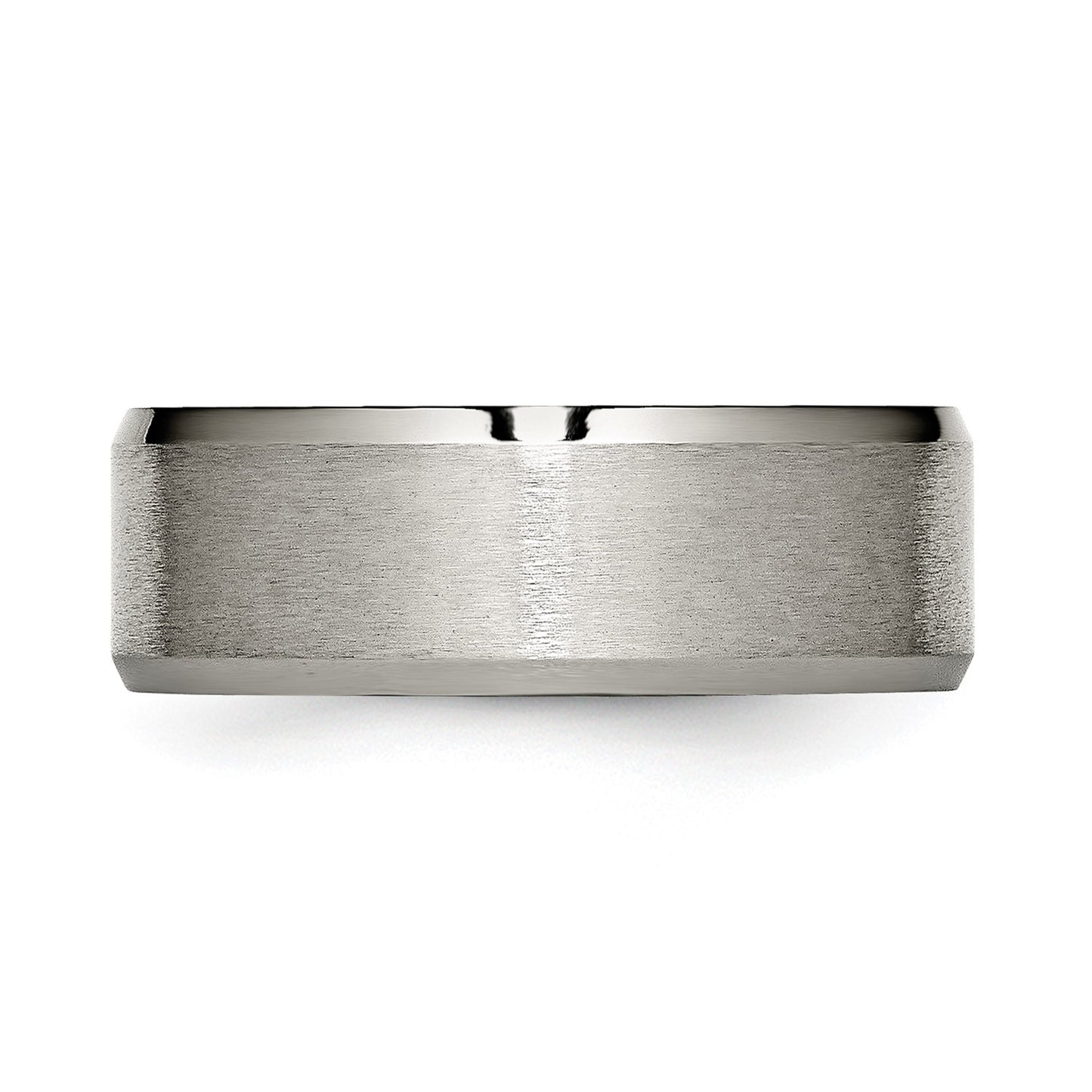 Chisel Titanium Brushed and Polished 8mm Beveled Edge Band