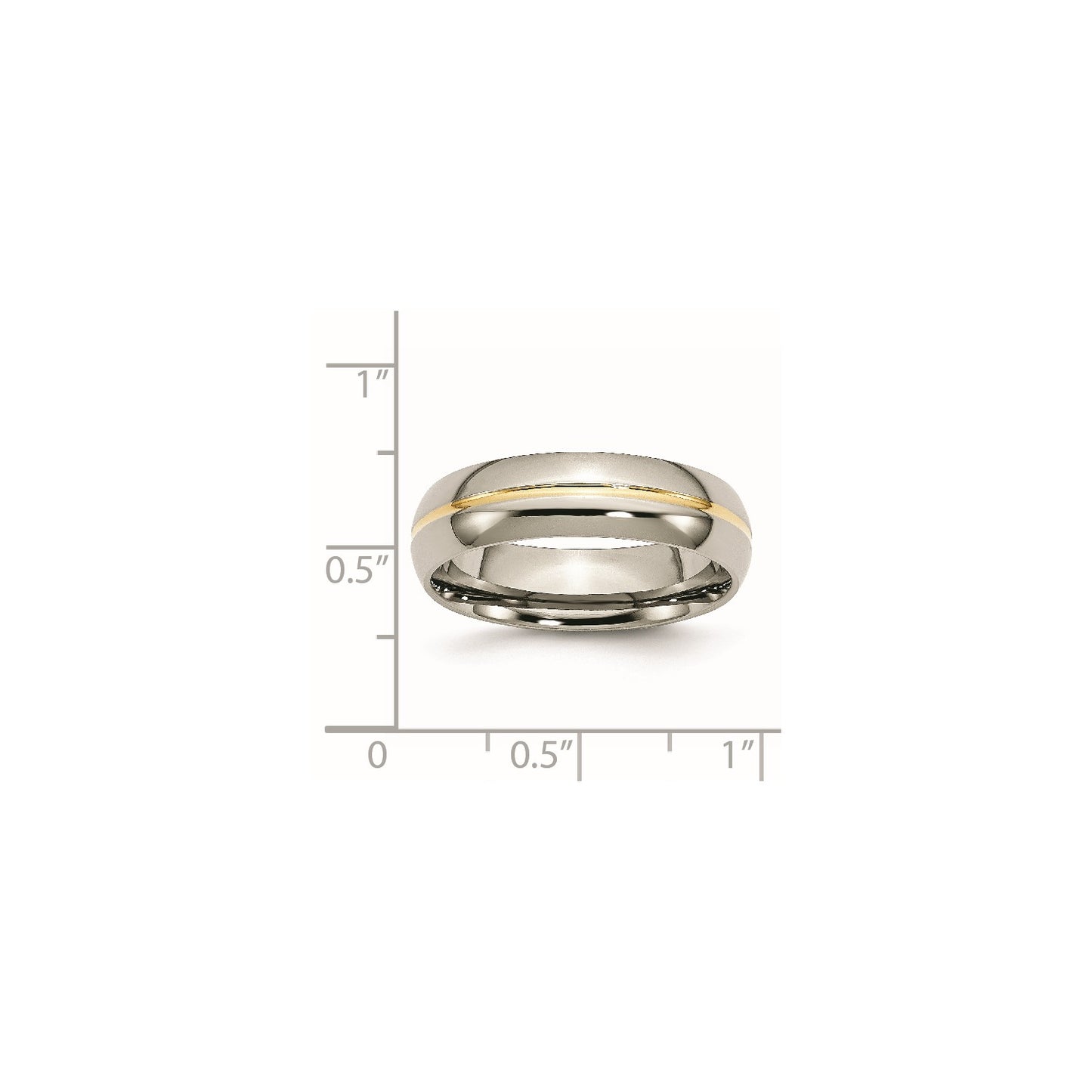 Chisel Titanium Polished Yellow IP-plated 6mm Grooved Band