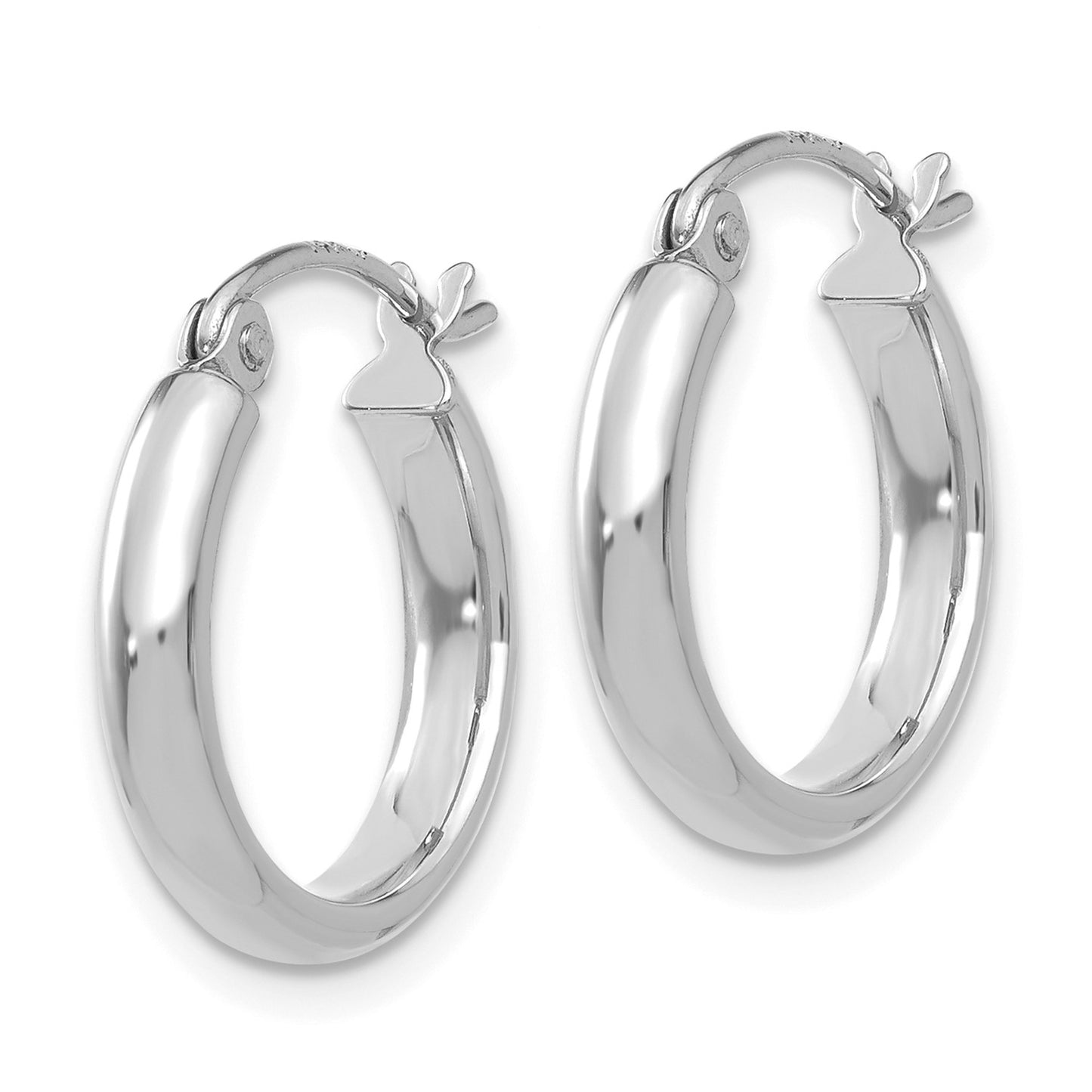 GE 14k White Gold Polished Hoop Earring