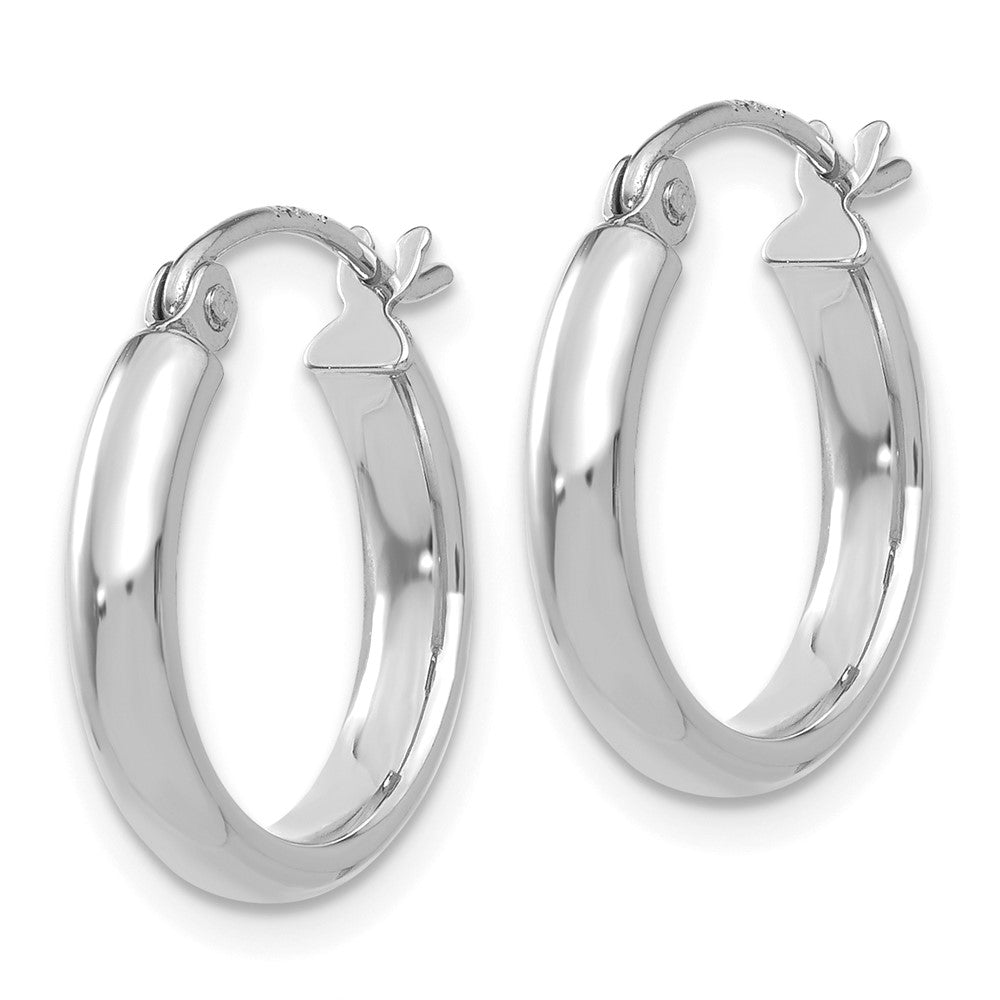 GE 14k White Gold Polished Hoop Earring