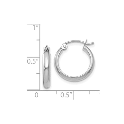 GE 14k White Gold Polished Hoop Earring