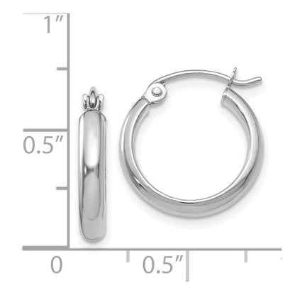 GE 14k White Gold Polished Hoop Earring