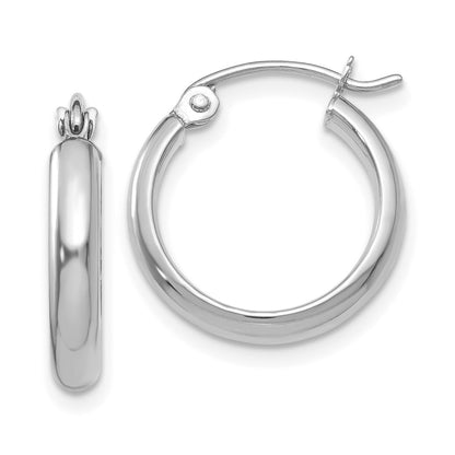 GE 14k White Gold Polished Hoop Earring