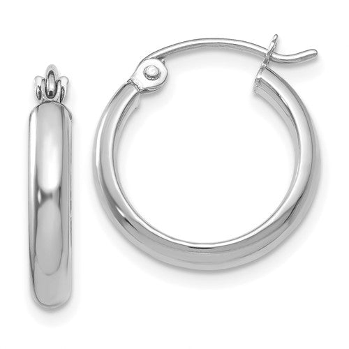 GE 14k White Gold Polished Hoop Earring