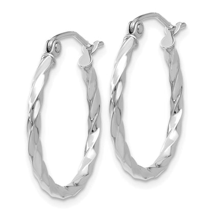 GE 14k WG Twist Polished Hoop Earring
