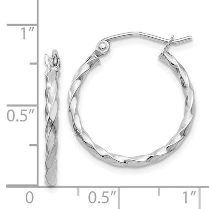 GE 14k WG Twist Polished Hoop Earring