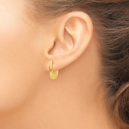 GE 14k Polished Hinged Hoop Earrings