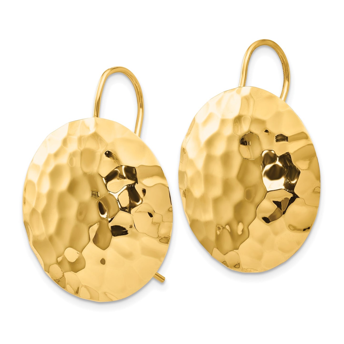 14k Hammered Circle Earrings