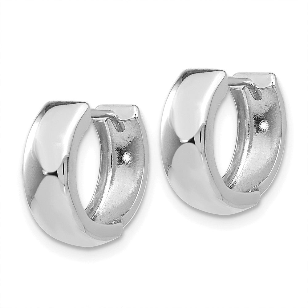 GE 14k White Gold Polished Hinged Hoop Earrings
