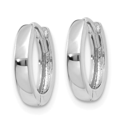 GE 14k White Gold 1.8mm Round Hinged Hoop Earrings
